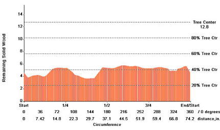 Data image of predicted remaining solid wood